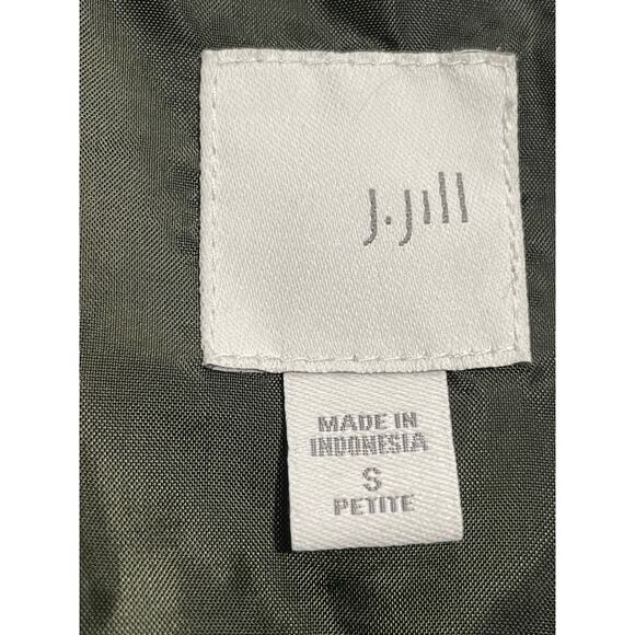 J. Jill Quilted Puffer Vest Womens SP Small Petite Herringbone Insulated Green - Picture 4 of 11